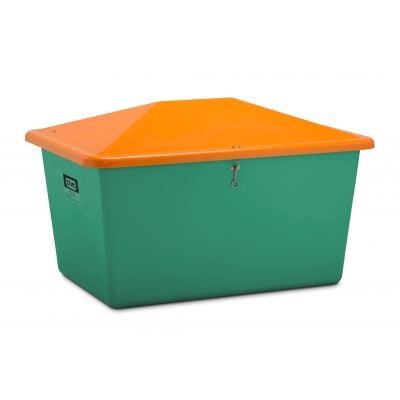 GFK Streugutbehälter 1100 l, grün/orange