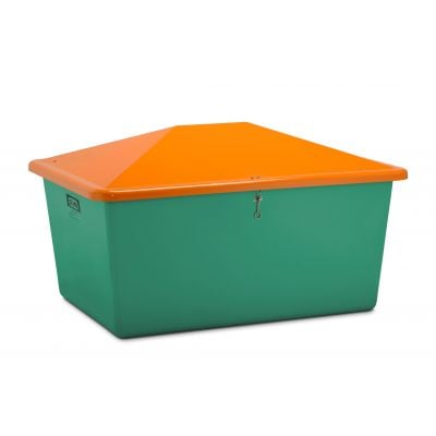 GFK Streugutbehälter 1500 l, grün/orange